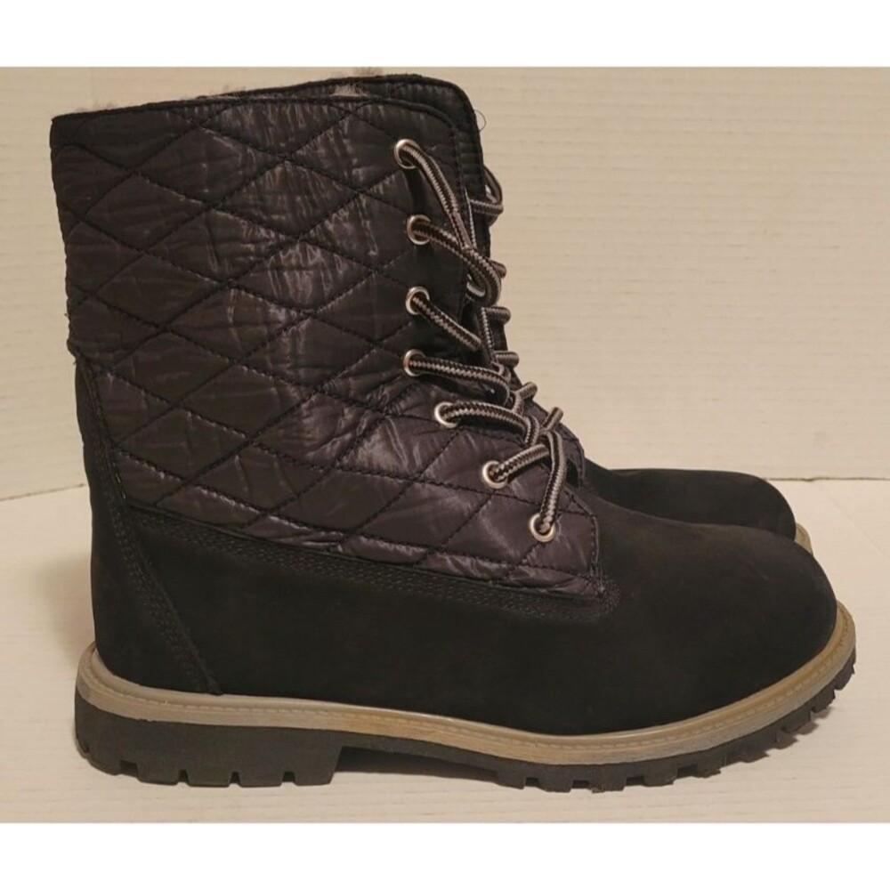 Cloud Nine Womens Boots Size 8 Black Sheepskin Lined Suede Leather Winter